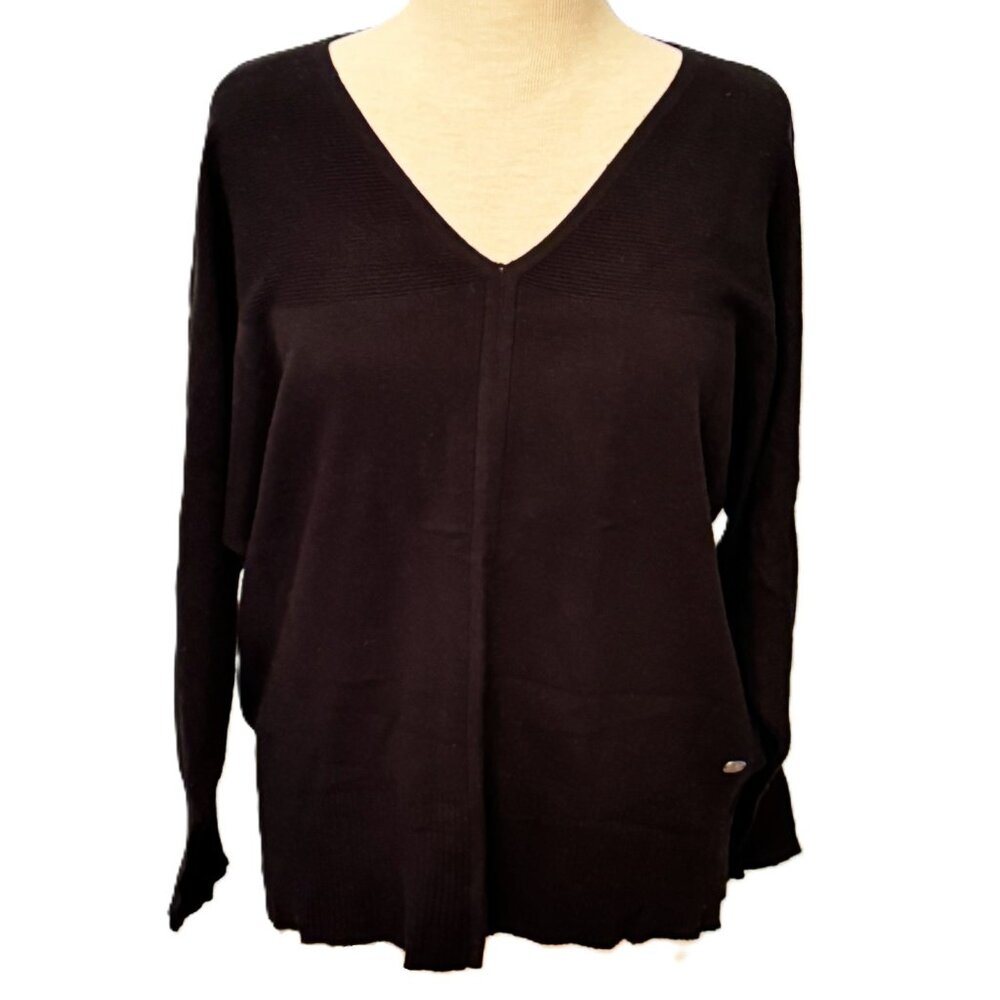 Sioni Athleisure Sweater Womens Large Black Bloomingdales Dolman Sleeve Wool Bln